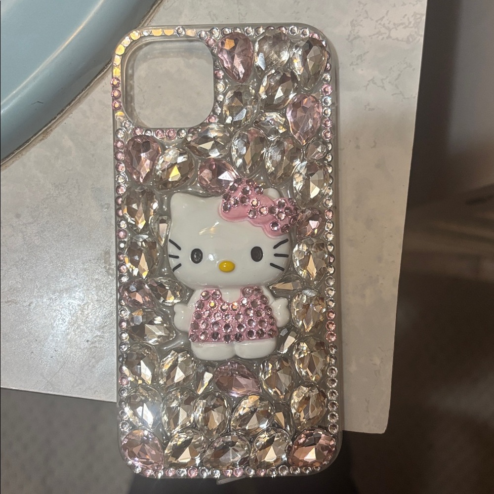 Hello Kitty Crystal Phone Case - Pink and Silver